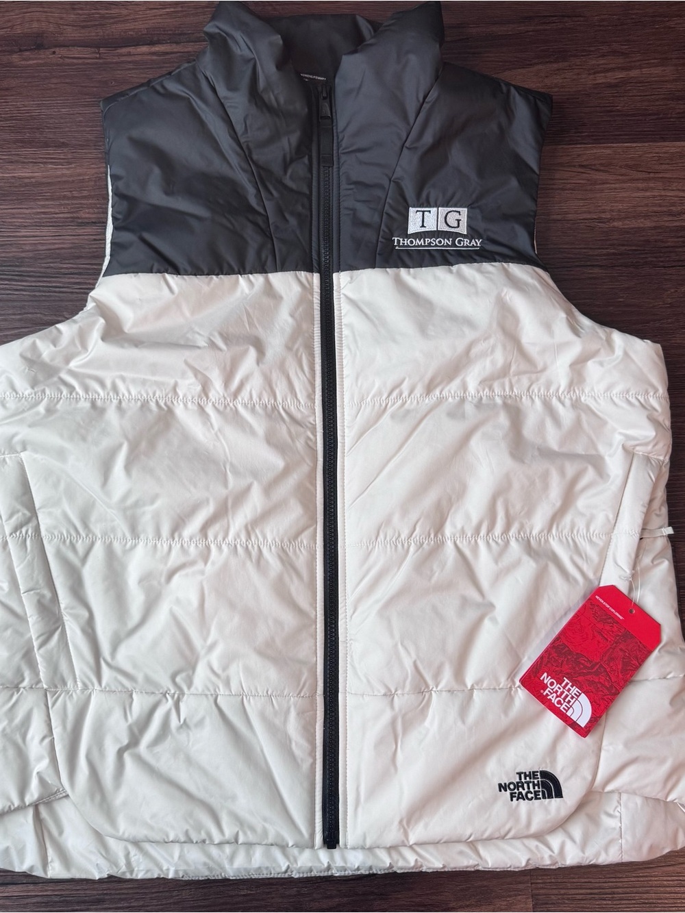 The North Face Puffer Vest Women Everyday Insulated Vintage White/Black Size XL
